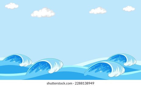 Ocean Wave Background Template illustration