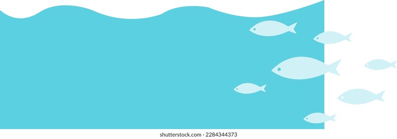Ocean wave banner for decoration on sea and nautical concept.