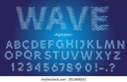 Ocean Wave Blue Font Design Vector Editable
