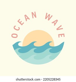 Ocean Wave Cartoon Color Style Logo Stock Vector (Royalty Free ...