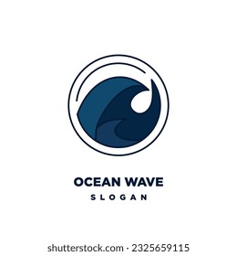 Ocean Wave Circle 2 icon logo vector design