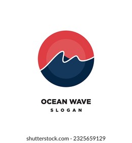 Ocean Wave Circle icon logo vector design