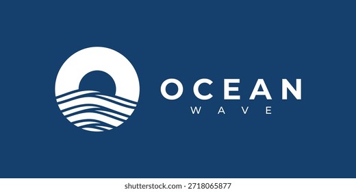 Ocean wave circular logo design