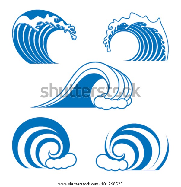 Download Ocean Wave Contour Set Stock Vector (Royalty Free) 101268523