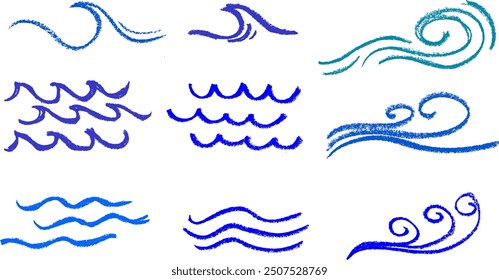 Ocean Wave Crayon Chalk Drawing