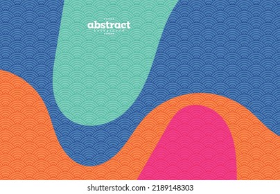 ocean wave with curve and oriental wave theme holiday vacation brochure background for advertisement banner website template product presentation package vector eps.