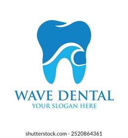 Ocean Wave Dental vector Logo Template
