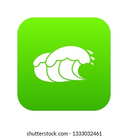 Ocean wave with foam icon in simple style isolated on white background. Water symbol