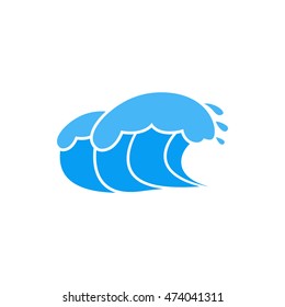 Ocean wave with foam icon in simple style isolated on white background. Water symbol