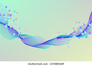 Ocean Wave Form With Plankton Particle Marine Bio-technology Background Can Be Use For Commercial Banner Food And Beverage Label Technology Product Presentation Package Design Vector Eps.