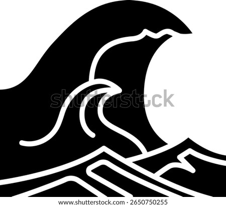 Ocean Wave Graphic Icon - Tsunami Symbol