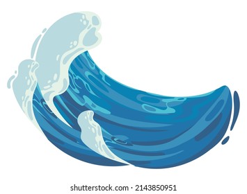 ocean wave icon flat isolated