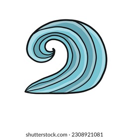 Icono de ola oceánica, aislado en blanco para tu diseño