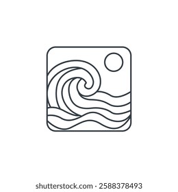 Ocean Wave icon symbol vector illustration isolated on white background
