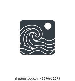 Ocean Wave icon symbol vector illustration isolated on white background