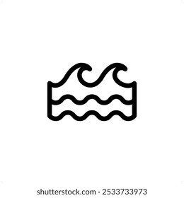 Modelo de design de vetor de ícone de Onda Oceânica