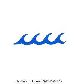 Ocean wave icon vector sign in abstract