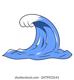 ocean wave illustration hand drawn vector