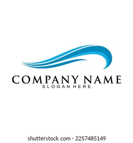 Ocean wave illustration vector logo