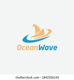Logo de Ocean Wave Island View, diseño del logo de Summer Nature Vacation