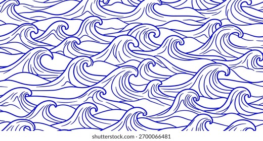 Ocean Wave Line abstrakter, nahtloser Musterhintergrund