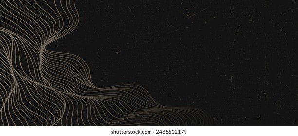 Ocean wave line art, Abstract contemporary aesthetic backgrounds landscapes. use for print art, cover, invitation background, fabric. Vector illustration	
