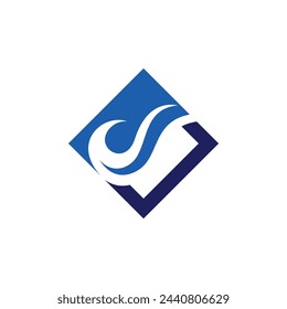 Logotipo de la onda del océano, diseño del logotipo de la onda