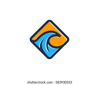 Ocean Wave Logo Design Element
