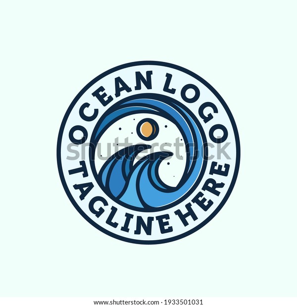 Ocean Wave Logo Design Exclusive Logo Stock Vector (Royalty Free ...