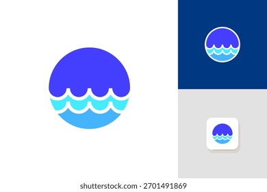 ocean wave logo design illustration vector template