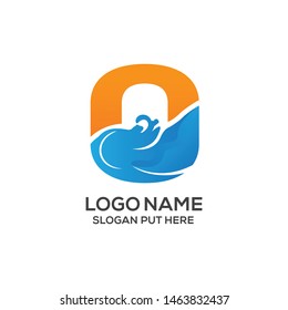 Ocean wave logo design template