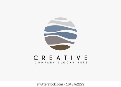 Designelement für das Ocean Wave Logo. Ocean Wave Icon. geeignet für Ferien- und Reiselogos einzeln auf weißem Hintergrund