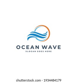 
Ocean wave logo design template vector illustration