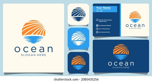 Ocean Wave Logo Design Template