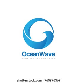 ocean wave logo design template