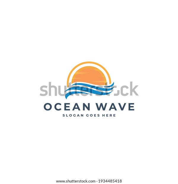 Ocean Wave Logo Design Template Vector Stock Vector (Royalty Free ...