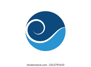 Ocean Wave logo design, Vector design template