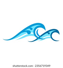 ocean wave logo icon flat vector illustration logo icon clipart isolated on white background