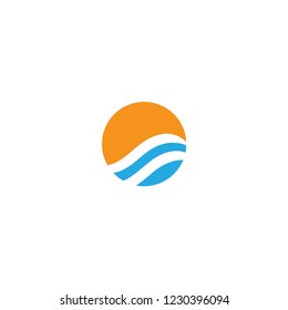 Ocean wave logo or icon vector design template