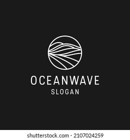 Ocean Wave logo linear style icon in black backround