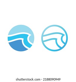 Ocean Wave Logo Template Vector, Ocean simple and modern logo design