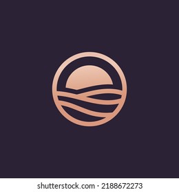 Ocean Wave Logo Template Vector, Ocean simple and modern logo design