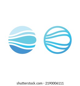 Ocean Wave Logo Template Vector, Ocean simple and modern logo design