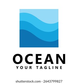 Ocean wave logo template vector ocean simple and modern logo design