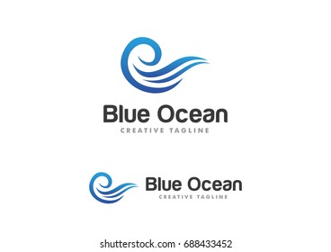 Ocean Wave Logo Template Vector