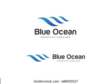 Ocean Wave Logo Template Vector