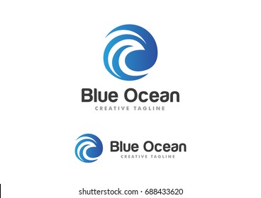 Ocean Wave Logo Template Vector