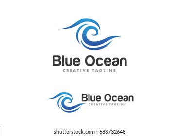 Ocean Wave Logo Template Vector