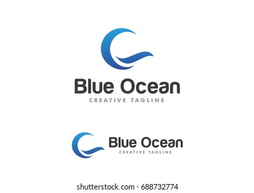 Ocean Wave Logo Template Vector