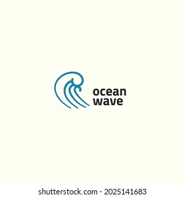 ocean wave logo vector design illustration. surf ocean logo business template isolated on white background
